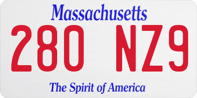 MA license plate 280NZ9
