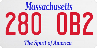 MA license plate 280OB2