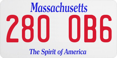 MA license plate 280OB6