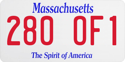 MA license plate 280OF1