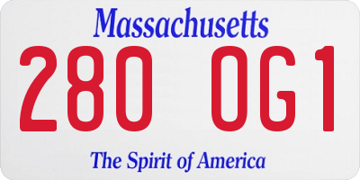 MA license plate 280OG1