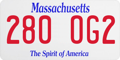 MA license plate 280OG2