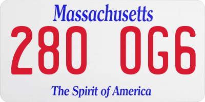 MA license plate 280OG6