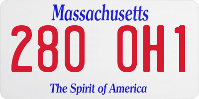 MA license plate 280OH1
