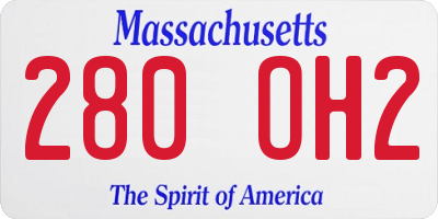 MA license plate 280OH2