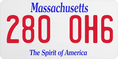 MA license plate 280OH6