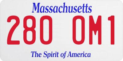 MA license plate 280OM1