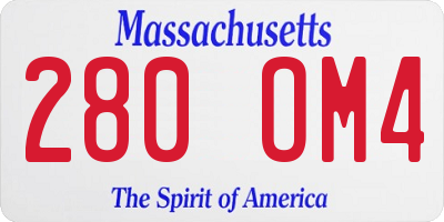 MA license plate 280OM4