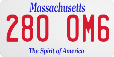 MA license plate 280OM6