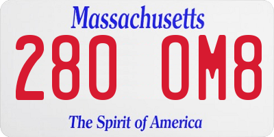 MA license plate 280OM8