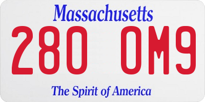 MA license plate 280OM9