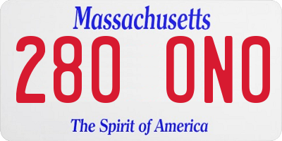 MA license plate 280ON0