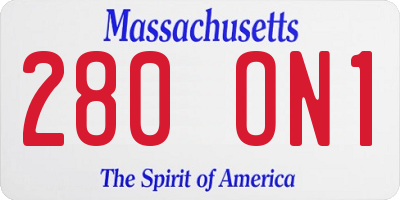 MA license plate 280ON1