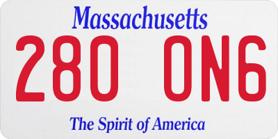 MA license plate 280ON6
