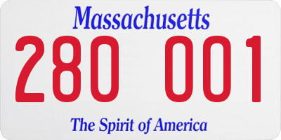 MA license plate 280OO1