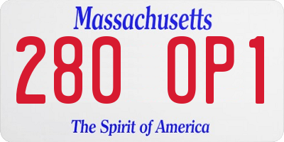 MA license plate 280OP1