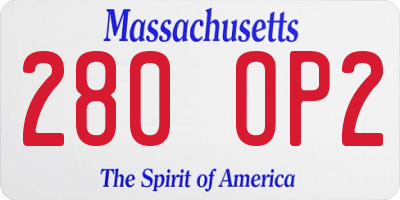 MA license plate 280OP2