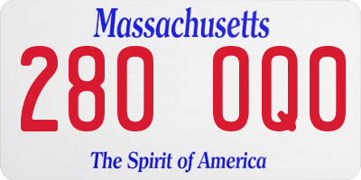 MA license plate 280OQ0