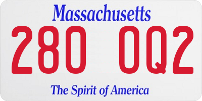 MA license plate 280OQ2
