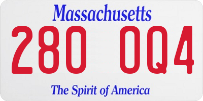 MA license plate 280OQ4