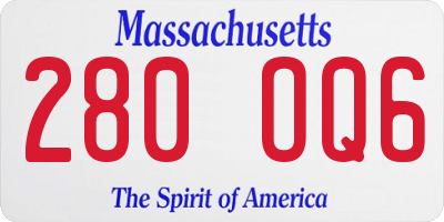 MA license plate 280OQ6