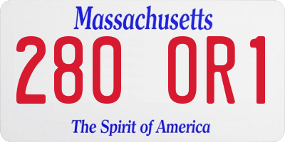 MA license plate 280OR1