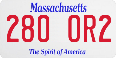 MA license plate 280OR2