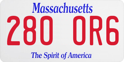 MA license plate 280OR6