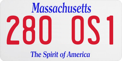 MA license plate 280OS1