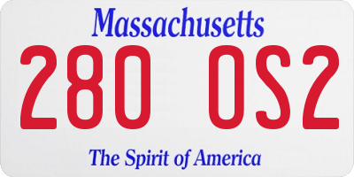 MA license plate 280OS2