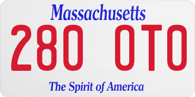 MA license plate 280OT0