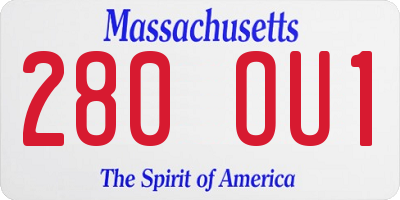 MA license plate 280OU1
