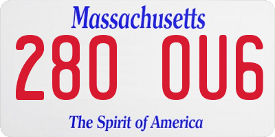 MA license plate 280OU6