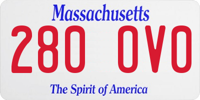 MA license plate 280OV0