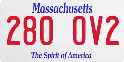 MA license plate 280OV2