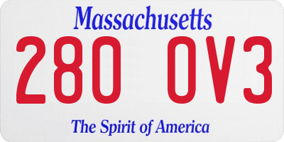 MA license plate 280OV3