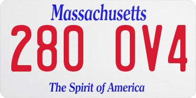 MA license plate 280OV4
