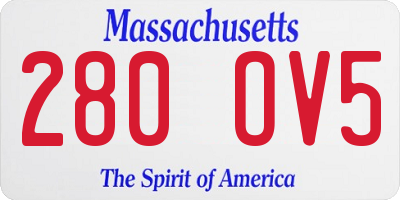MA license plate 280OV5