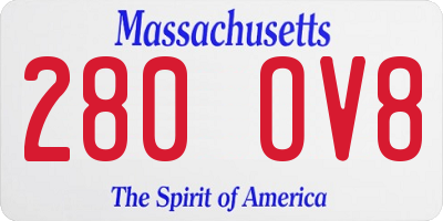MA license plate 280OV8