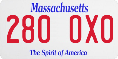 MA license plate 280OX0