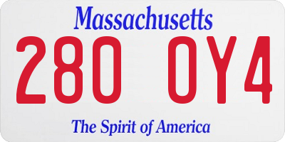 MA license plate 280OY4