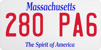 MA license plate 280PA6
