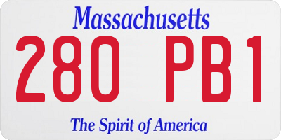 MA license plate 280PB1