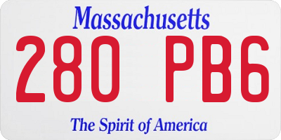 MA license plate 280PB6