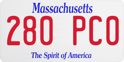 MA license plate 280PC0