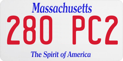 MA license plate 280PC2