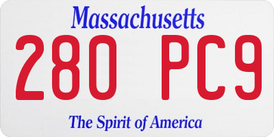 MA license plate 280PC9