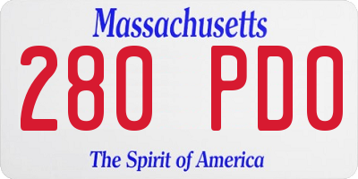MA license plate 280PD0