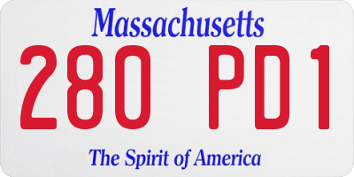 MA license plate 280PD1