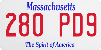 MA license plate 280PD9